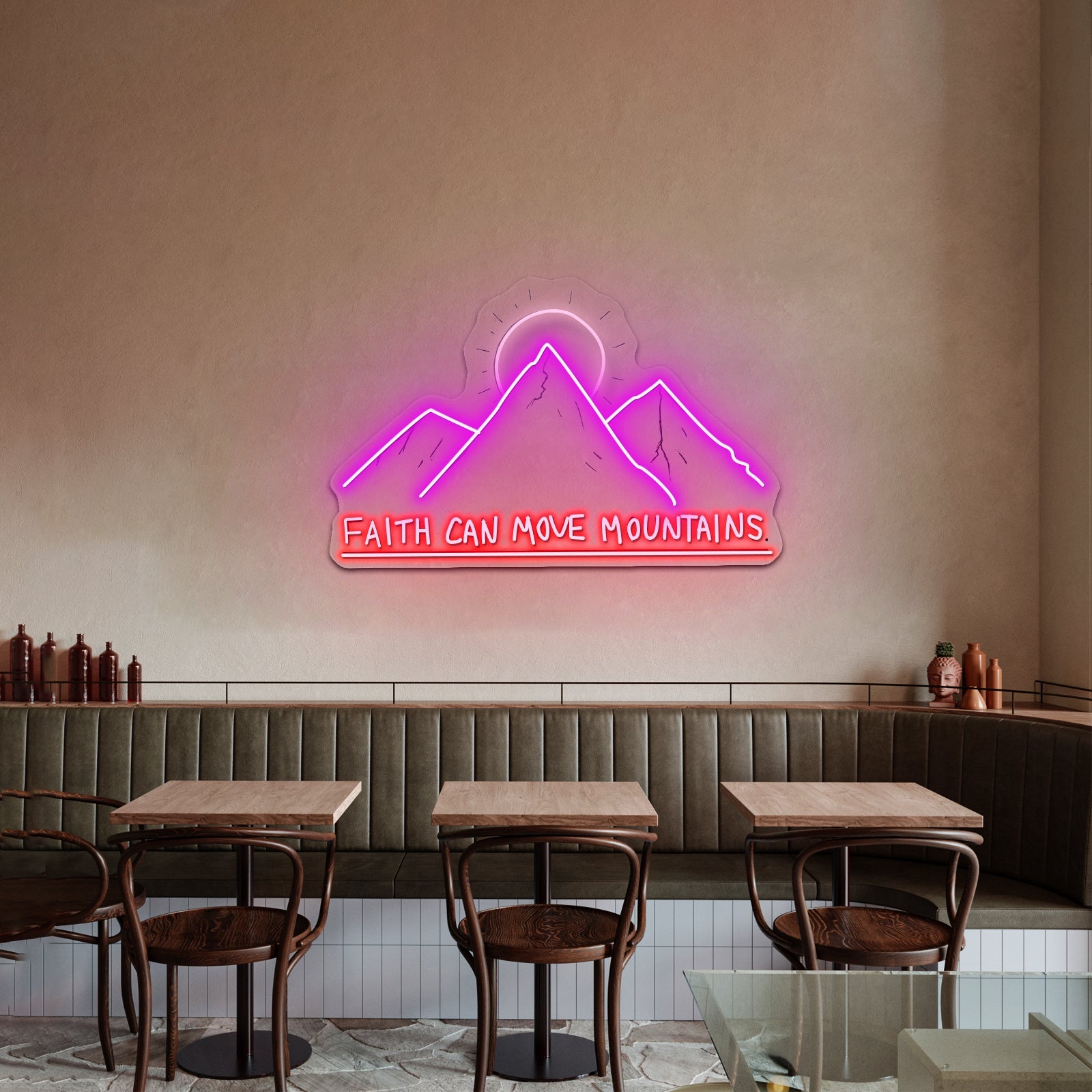 Faith Can Move Mountains Personalized Neon Sign - Shineneon