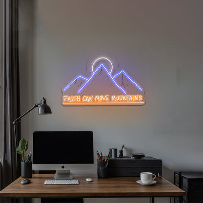 Faith Can Move Mountains Personalized Neon Sign - Shineneon