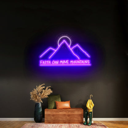 Faith Can Move Mountains Personalized Neon Sign