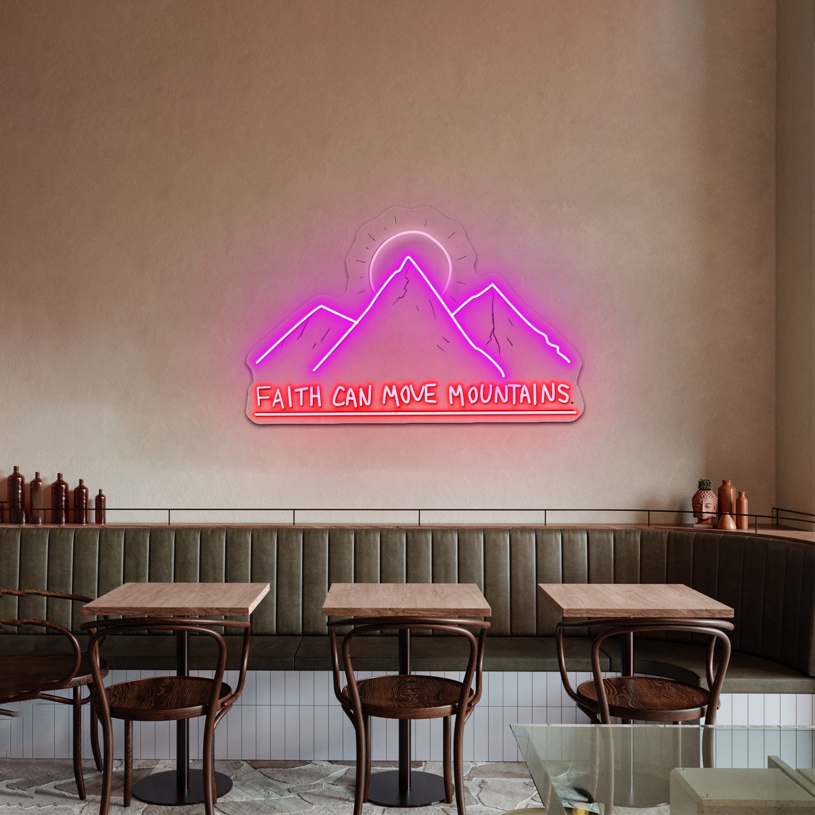 Faith Can Move Mountains Personalized Neon Sign