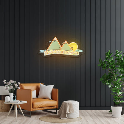 Faith Can Move Mountains With Sun Custom Led Light Signs - Shineneon