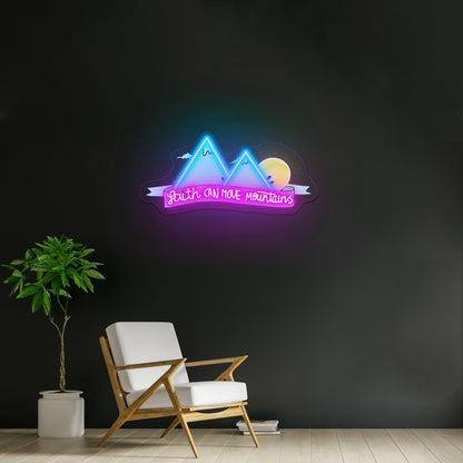 Faith Can Move Mountains With Sun Custom Led Light Signs - Shineneon