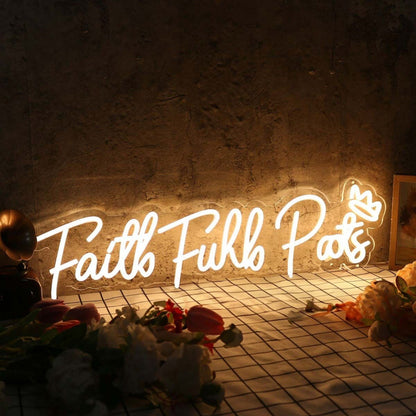 Faith Full Roots Yellow Led Neon Sign - Shineneon