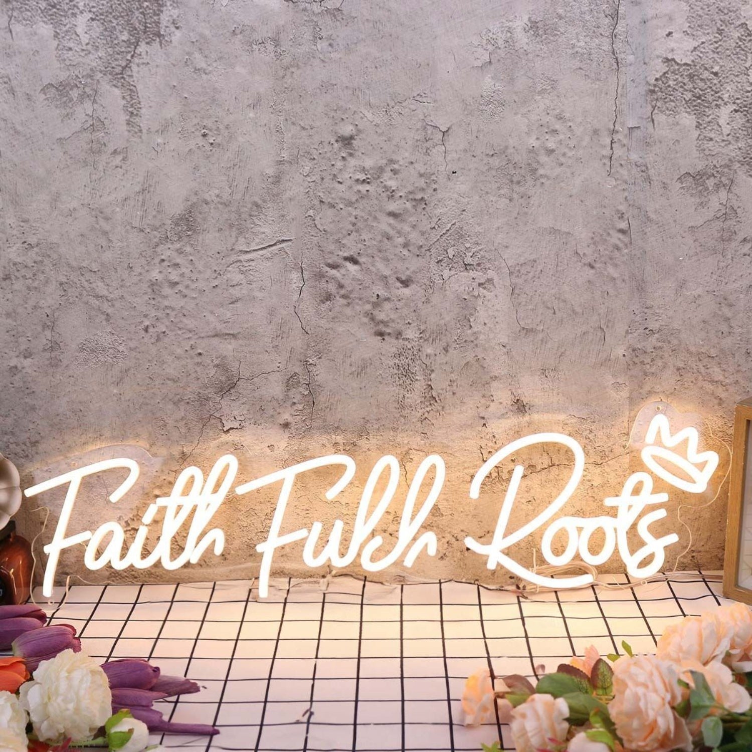 Faith Full Roots Yellow Led Neon Sign - Shineneon