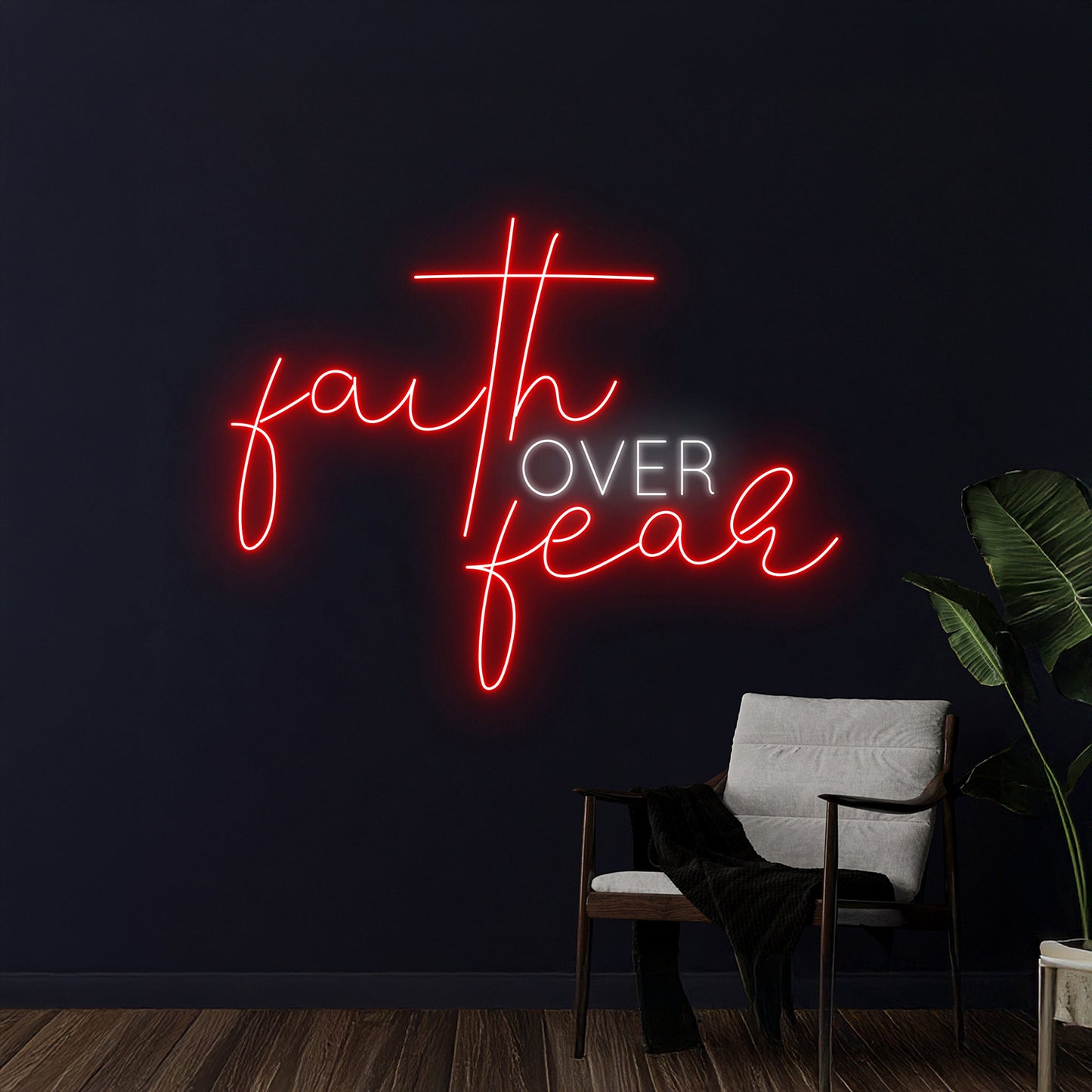 Faith Over Fear Led Neon Sign