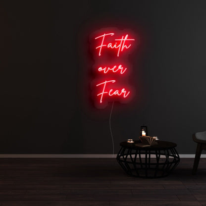 Faith Over Fear Neon Sign For Inspirational And Spiritual Spaces | Shineneon