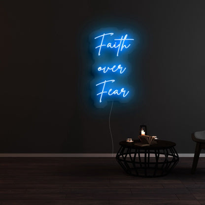 Faith Over Fear Neon Sign For Inspirational And Spiritual Spaces | Shineneon