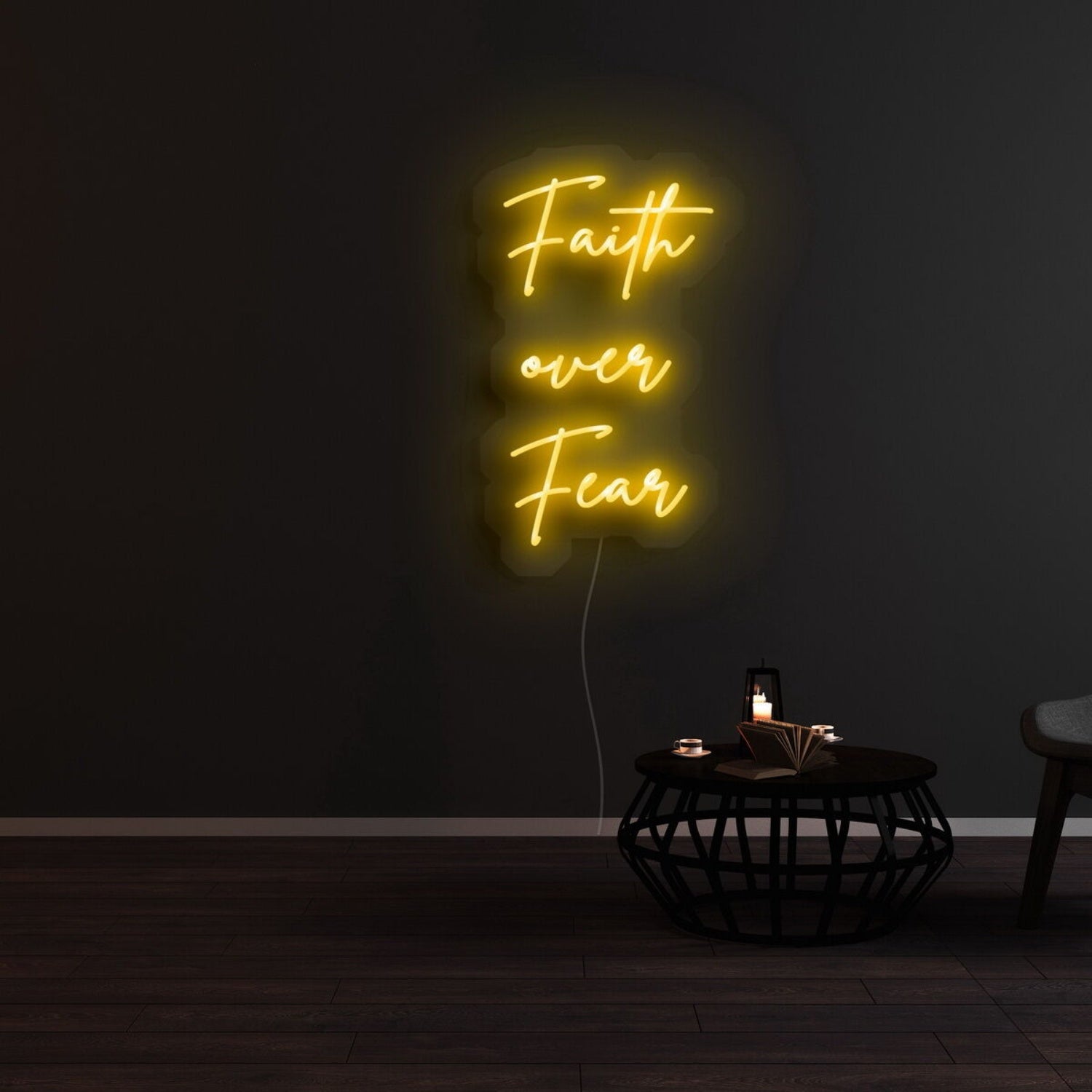 Faith Over Fear Neon Sign For Inspirational And Spiritual Spaces | Shineneon