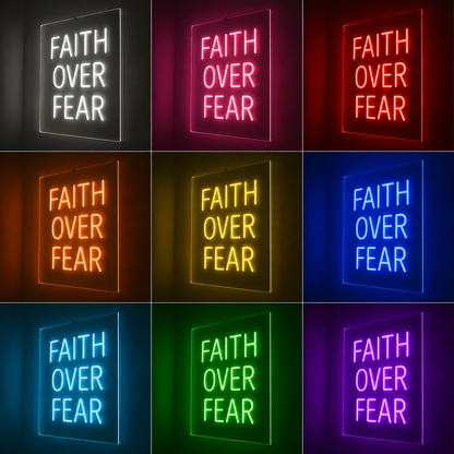 Faith Over Fear Room Decor LED Neon Sign - 05 Color Grid