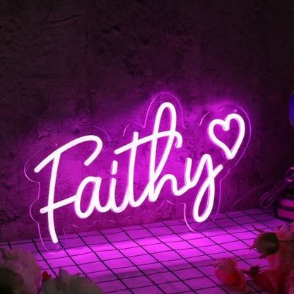 Faithy Purple Led Neon Sign - Shineneon