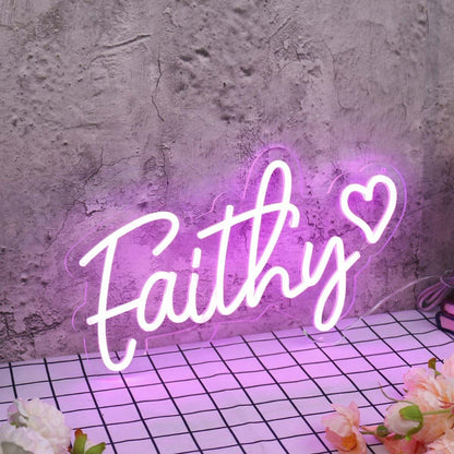 Faithy Purple Led Neon Sign - Shineneon