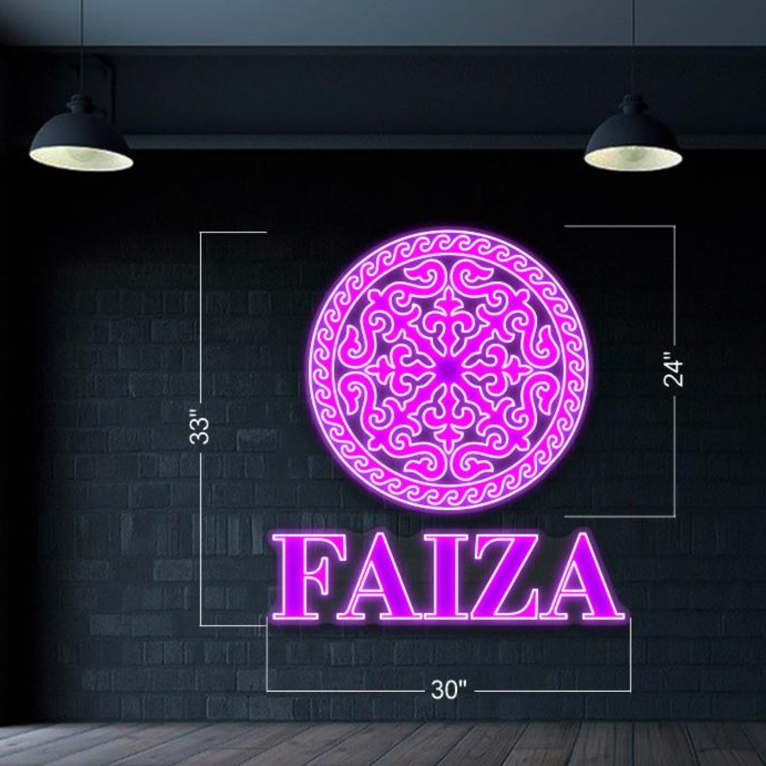 Faiza Logo And Restaurant Hot Pink Led Neon Sign For Industrial Decor | Shineneon