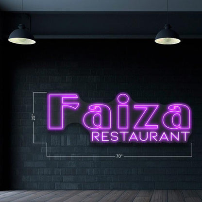Faiza Logo And Restaurant Hot Pink Led Neon Sign For Industrial Decor | Shineneon