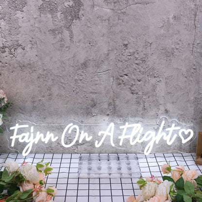 Fajnn On A Flight White Led Neon Sign - Shineneon