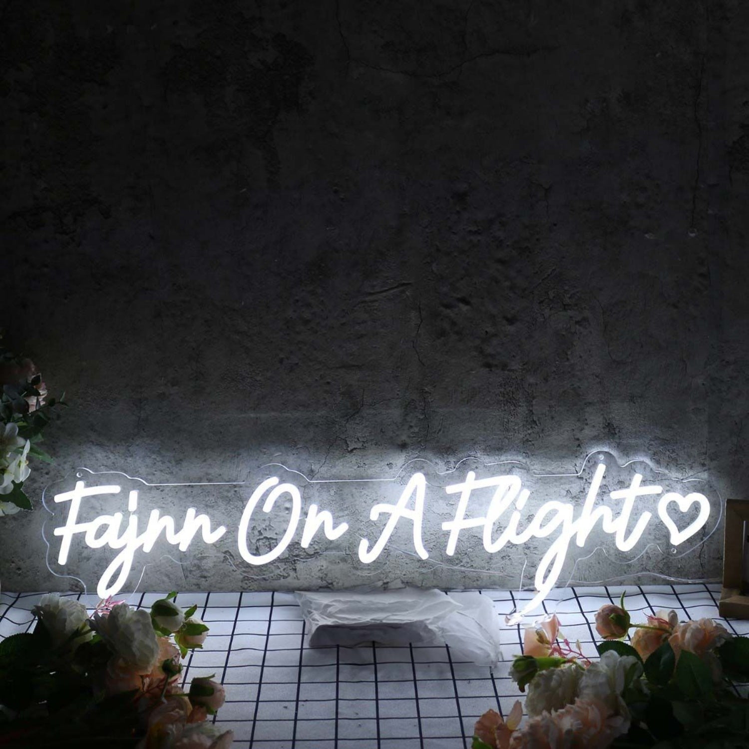 Fajnn On A Flight White Led Neon Sign - Shineneon