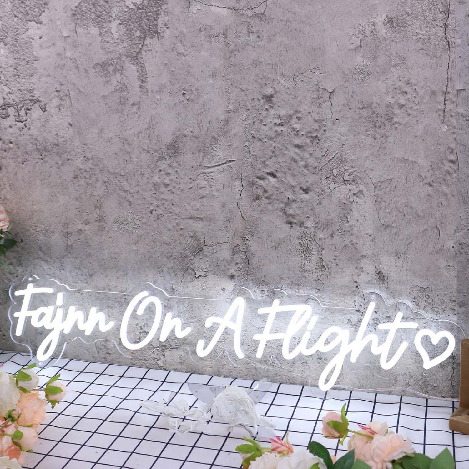 Fajnn On A Flight White Led Neon Sign - Shineneon