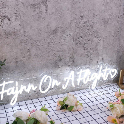 Fajnn On A Flight White Led Neon Sign - Shineneon