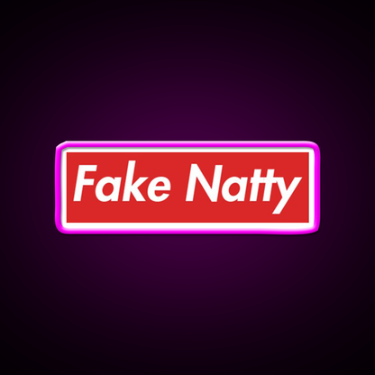 Fake Natty Gym Fitness Led Neon Sign Rgb Color - Neon sign mounted on wall in room