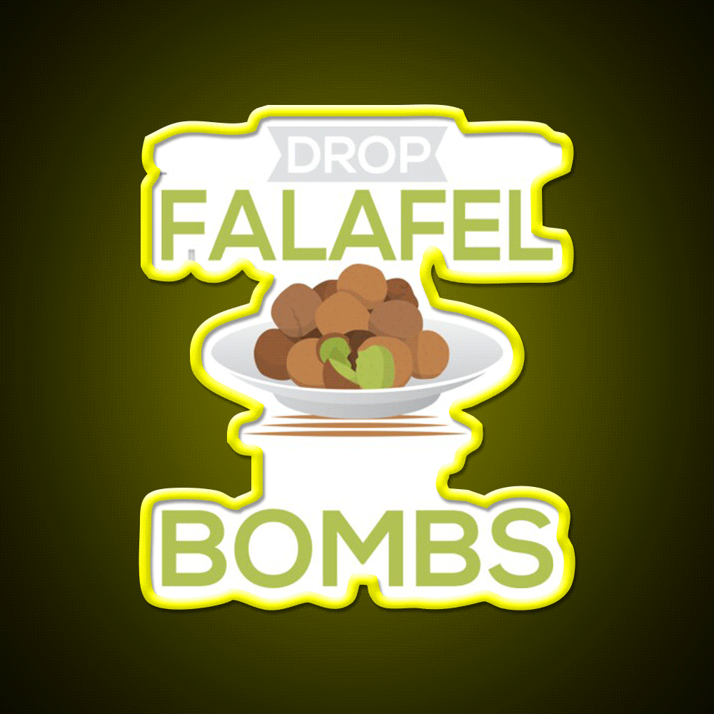 Falafel Arabic Finger Food Snack Food Led Neon Sign Rgb Color - Custom LED neon sign front view