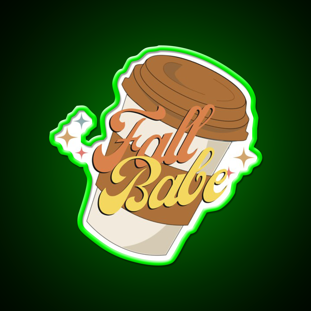 Fall Babe Cafe Led Neon Sign Espresso Bar Art Rgb Color
