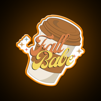 Fall Babe Cafe Led Neon Sign Espresso Bar Art Rgb Color