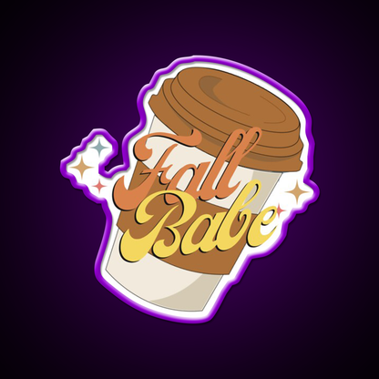 Fall Babe Cafe Led Neon Sign Espresso Bar Art Rgb Color