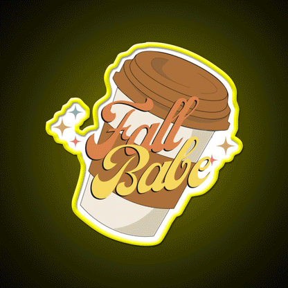 Fall Babe Cafe Led Neon Sign Espresso Bar Art Rgb Color