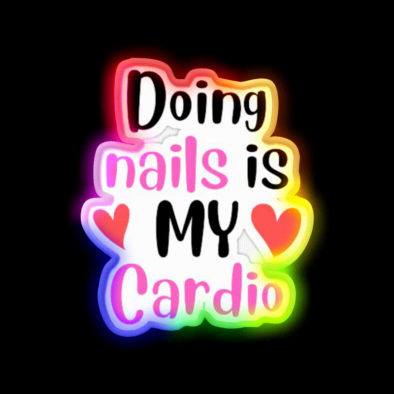 Fall Nail Art Lover Fall Costume Designs Nail Salon Led Neon Sign Rgb Color - LED neon sign close-up detail