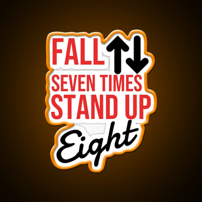 Fall Seven Times Stand Up Eight Gym Fitness Led Neon Sign Rgb Color - LED neon sign view 6