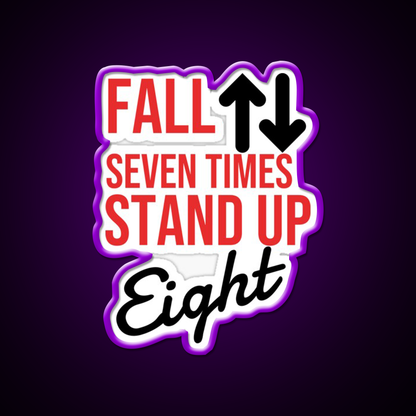 Fall Seven Times Stand Up Eight Gym Fitness Led Neon Sign Rgb Color - LED neon sign view 9