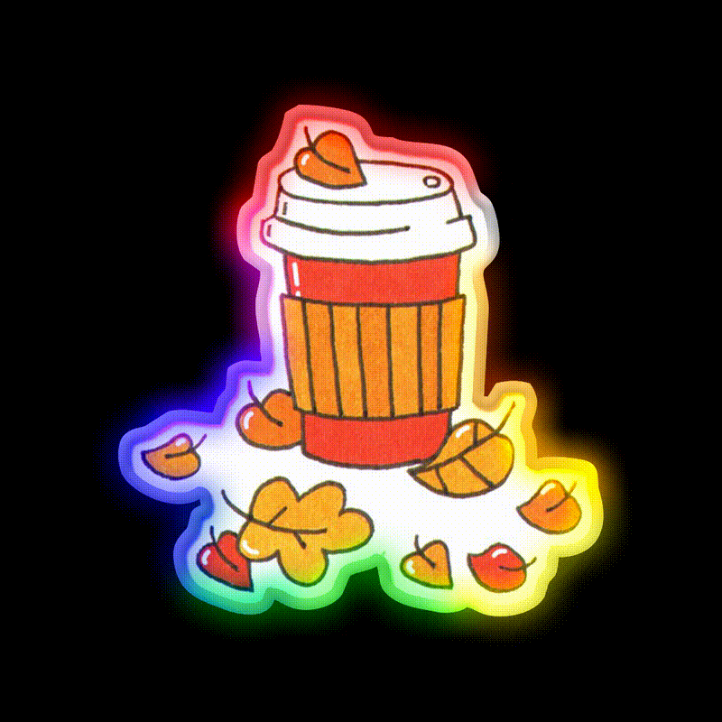 Fall Vibes Cafe Led Neon Sign Espresso Bar Art Bakery Wall Art Rgb Color