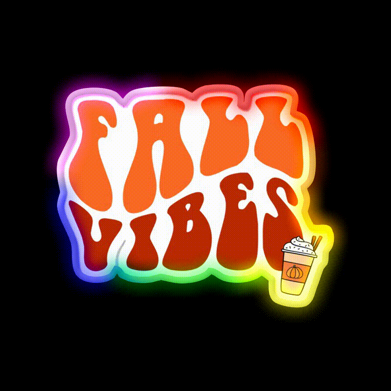 Fall Vibes Cafe Led Neon Sign Espresso Bar Art For Coffee Lover Rgb Color