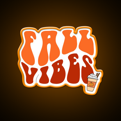 Fall Vibes Cafe Led Neon Sign Espresso Bar Art For Coffee Lover Rgb Color