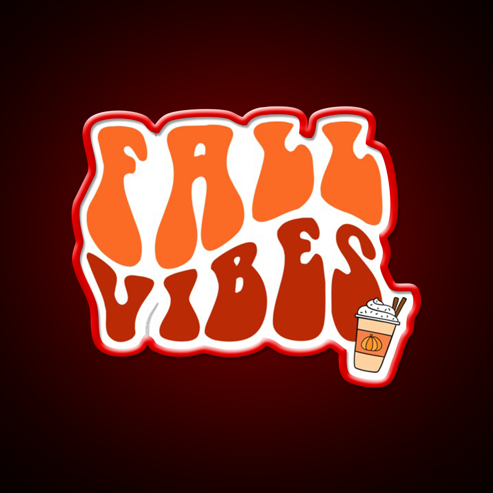 Fall Vibes Cafe Led Neon Sign Espresso Bar Art For Coffee Lover Rgb Color