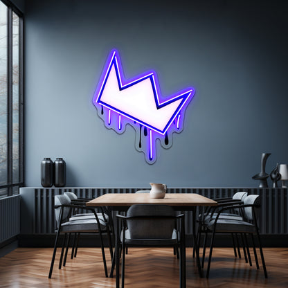 Fallen King Artwork Custom Neon Led Sign - Neon sign mounted on wall in room