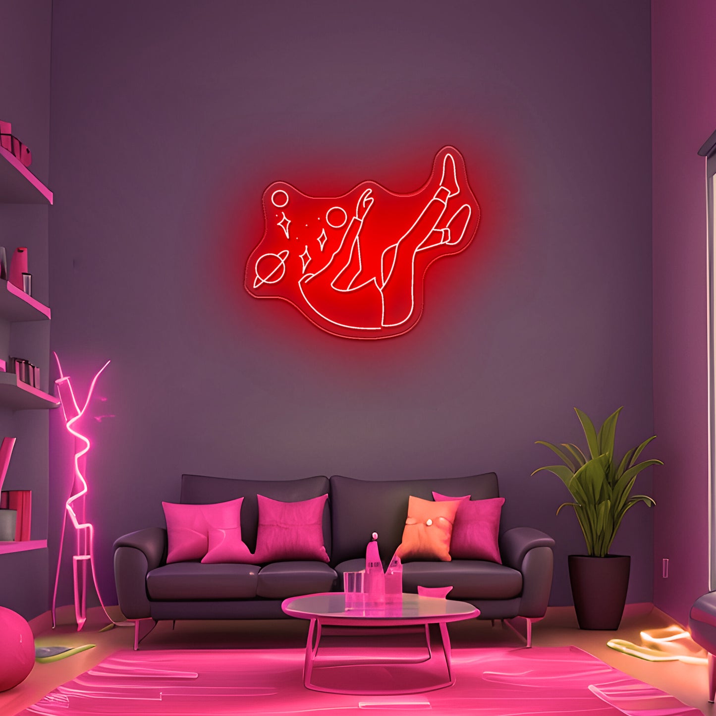 Falling Into Space Neon Sign Large Led Signs