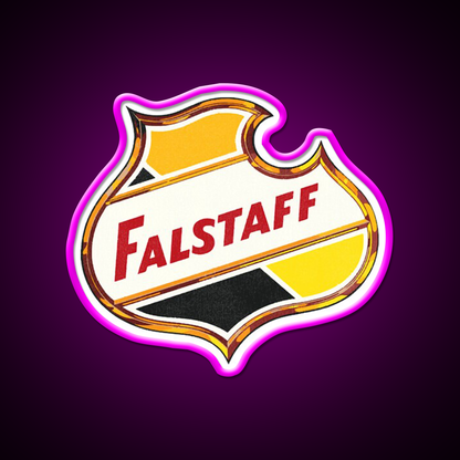 Falstaff Retro Defunct Beer Bar Decor Led Neon Sign Rgb Color - Neon sign mounted on wall in room