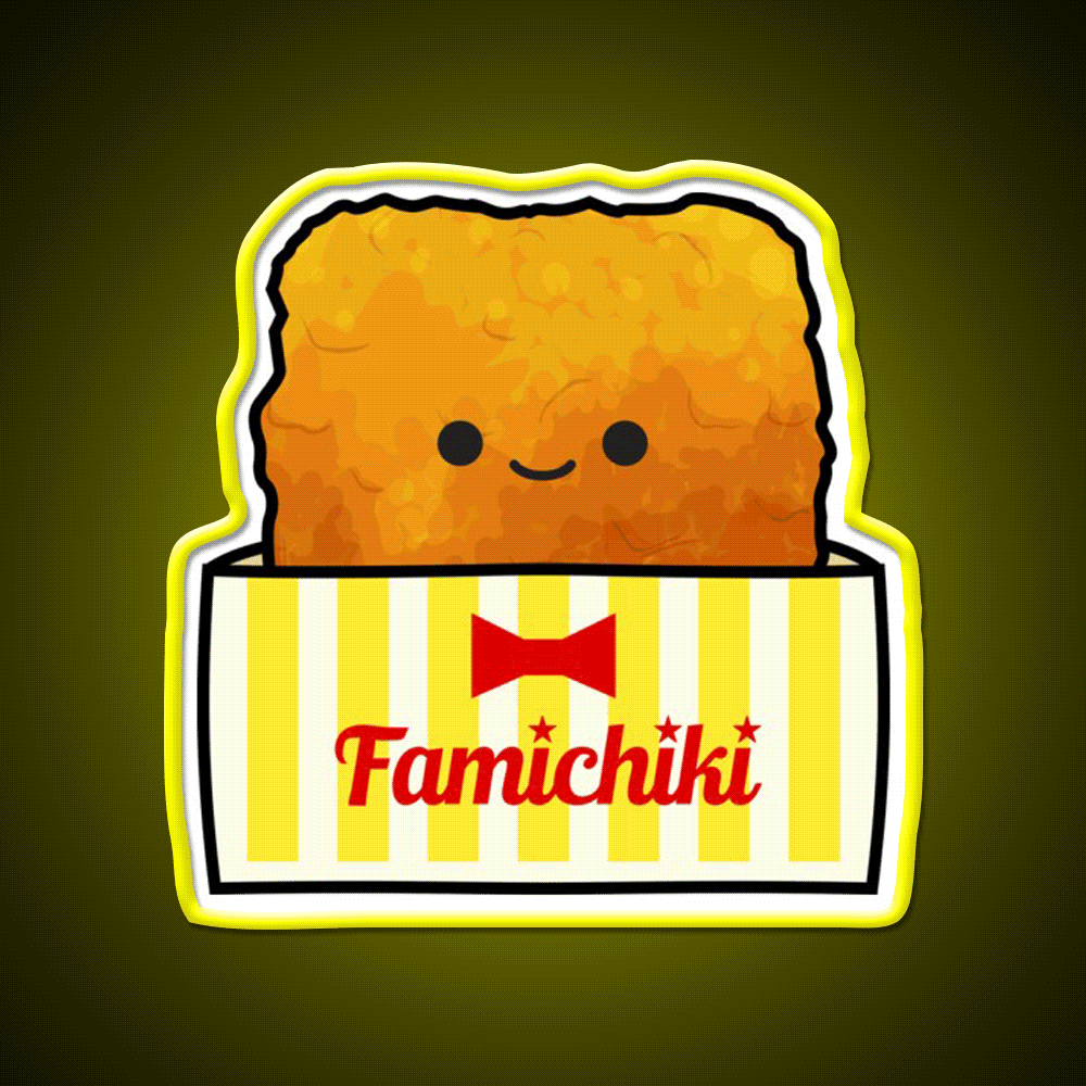 Famichiki Japanese Konbini Fried Chicken Snack Food Led Neon Sign Rgb Color - Custom LED neon sign front view