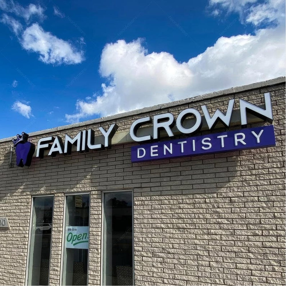 Family Crown Dentistry 3D Frontlit Channel Letters Led Light Sign
