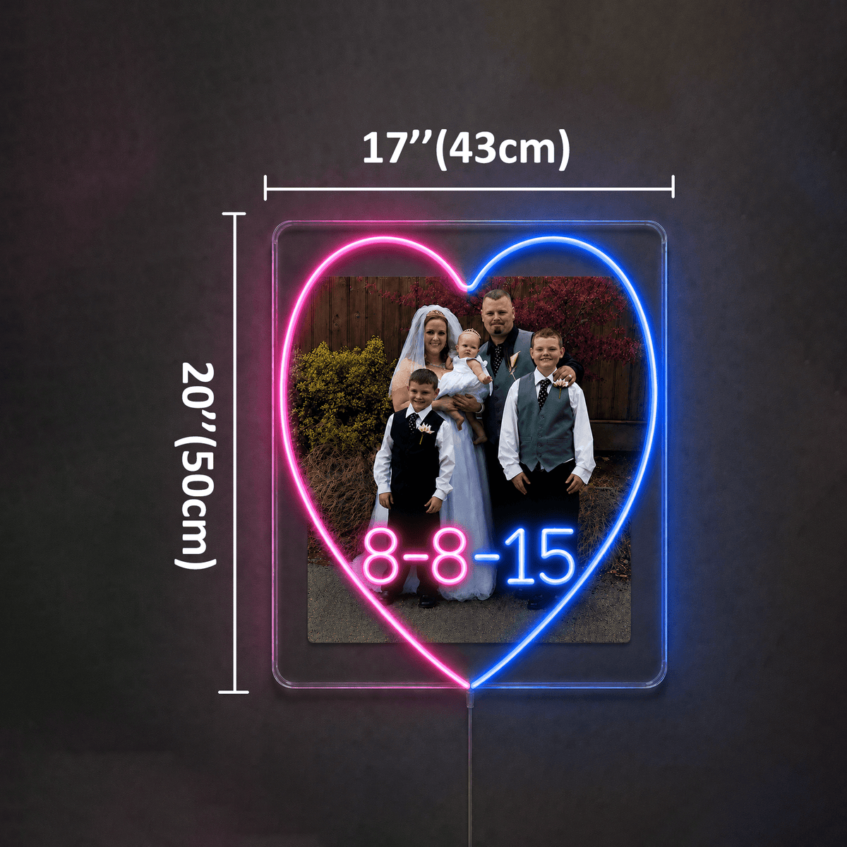 Family Photo Heart LED Neon Sign - Shineneon