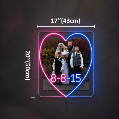 Family Photo Heart LED Neon Sign - Shineneon