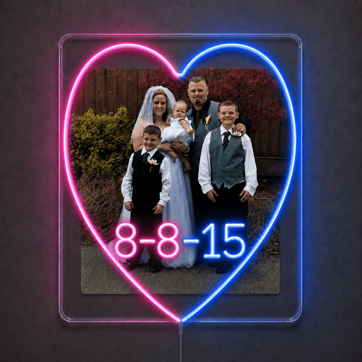 Family Photo Heart LED Neon Sign - Shineneon