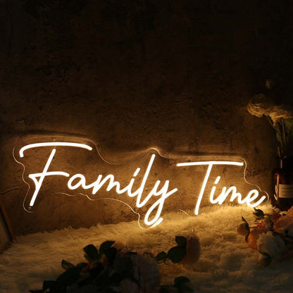 Family Time Yellow Led Neon Sign - Shineneon