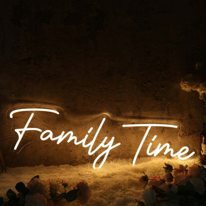 Family Time Yellow Led Neon Sign - Shineneon