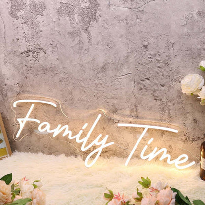 Family Time Yellow Led Neon Sign - Shineneon