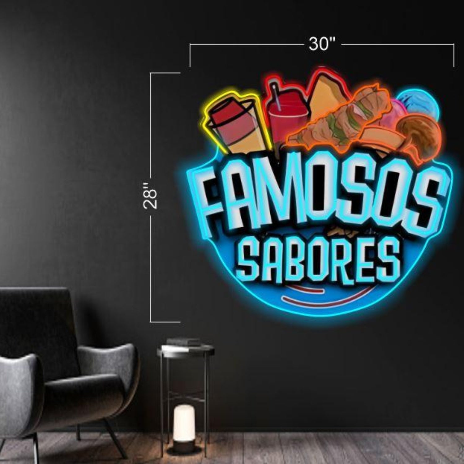 Famosos Sabores Multicolor Food Drink Led Neon Sign For Restaurant Cafe Decor | Shineneon