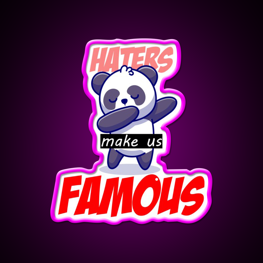 Famous Panda Asian Cultural Led Neon Sign Rgb Color - Neon sign mounted on wall in room