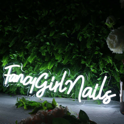 Fancy Girl Nails White Led Neon Sign - Shineneon