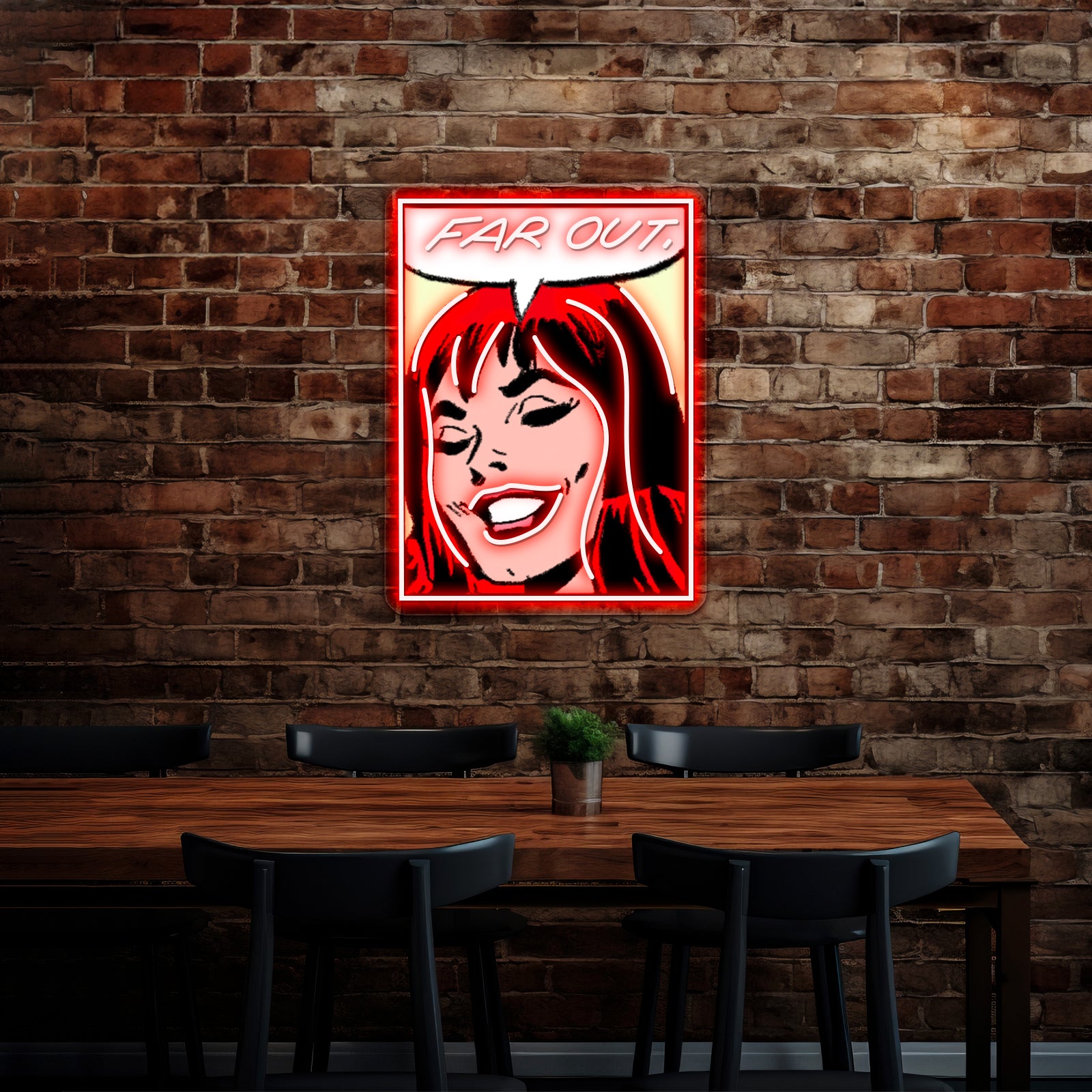 Far Out Artwork Custom Neon Led Sign - Custom LED neon sign front view