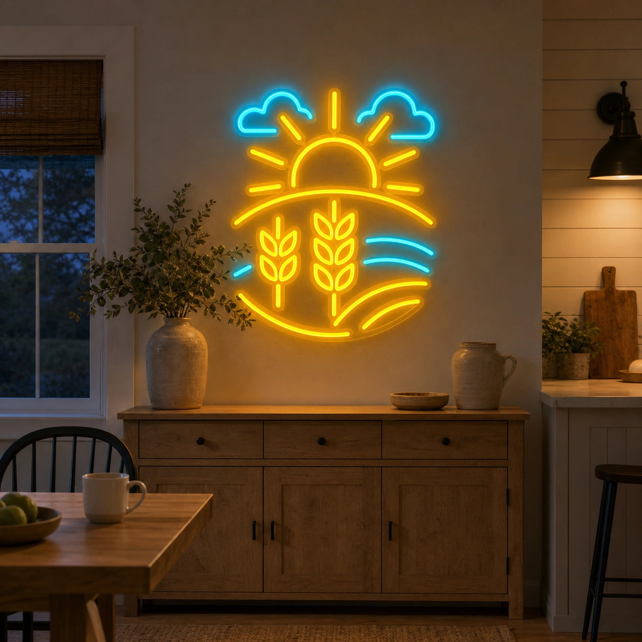 Farm Field Wheat LED Neon Sign Home Bar Wall Decoration real lifestyle scene